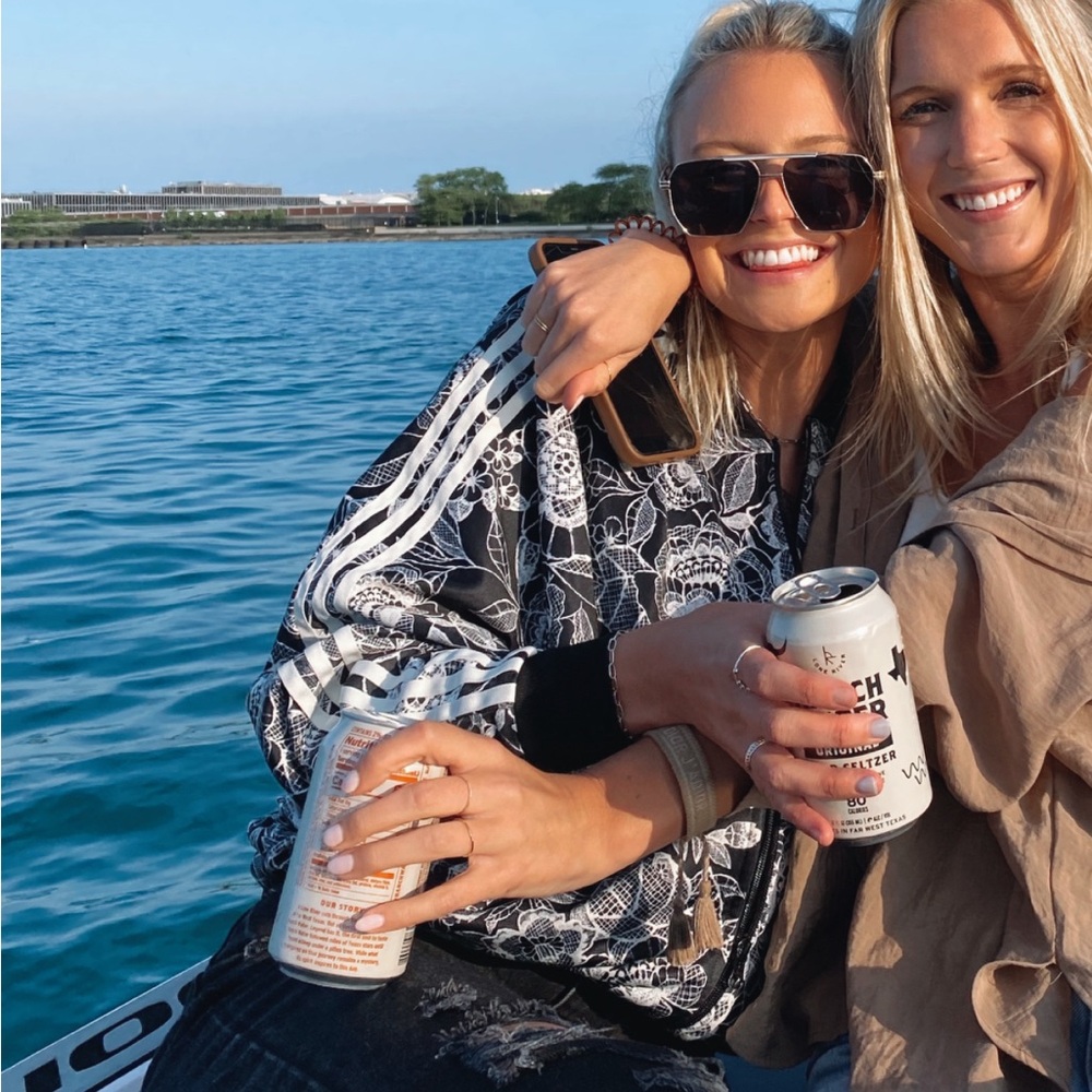 adidas Black and White Floral Zip-Up Jacket